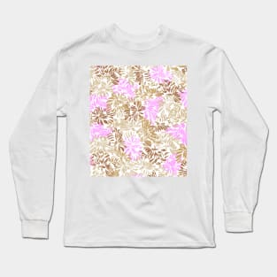 Pastel colored floral leaf pattern Long Sleeve T-Shirt